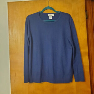 Vineyard Vines Merino Wool Contrast Back Sweater Navy Blue Green Plaid M